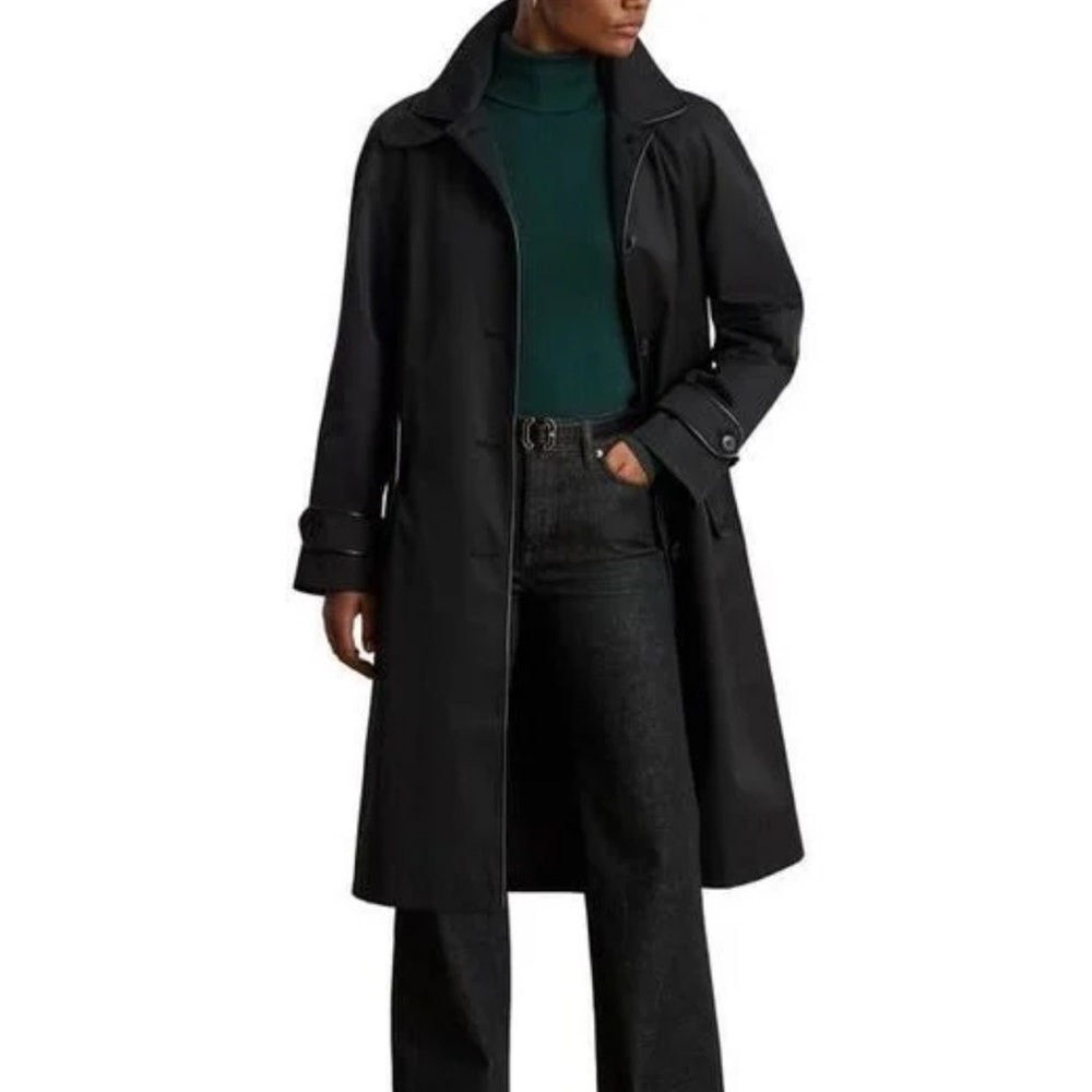 Ralph Lauren Black Label Women’s Trench Coat Classic Old Money Button Size Large